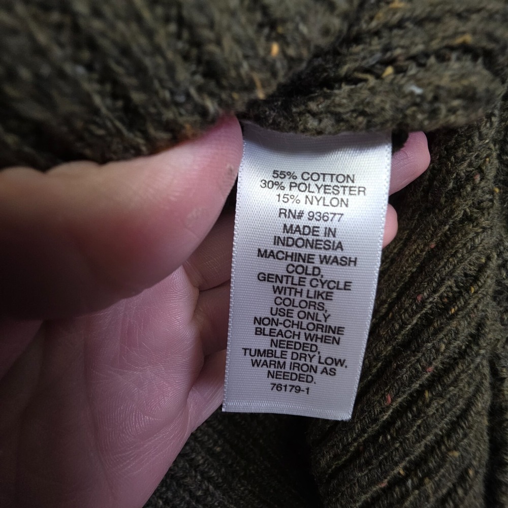 Mutual Weave Fisherman Sweater Mens XL Green Chunky Knit Preppy Business Casual - Picture 12 of 13